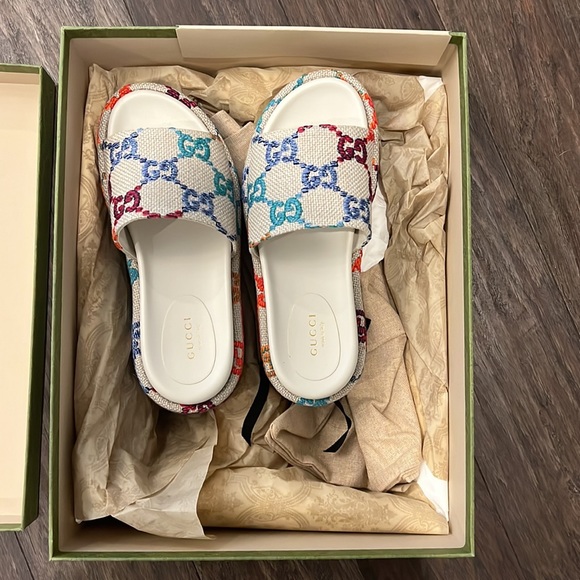 Gucci multicolored platform slides - Picture 6 of 9